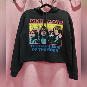 Pink Floyd Black Crop Hoodie Sz SM